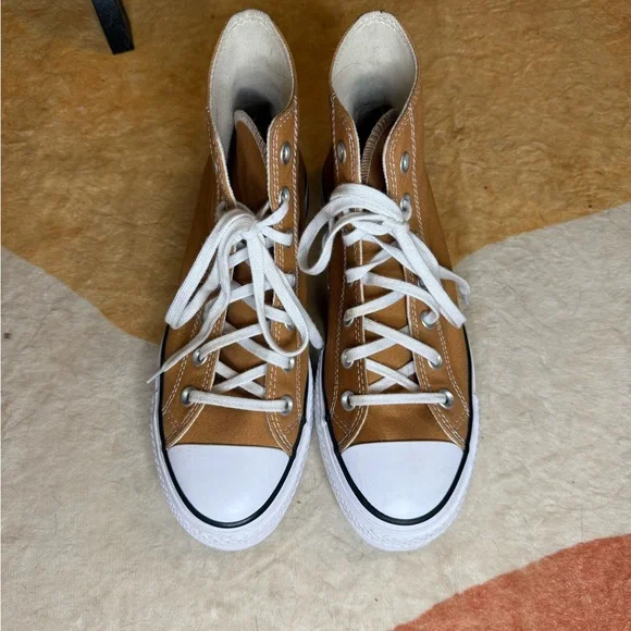 Converse High-Top Sneakers in mustard yellow/orange and White platform - Picture 8 of 8